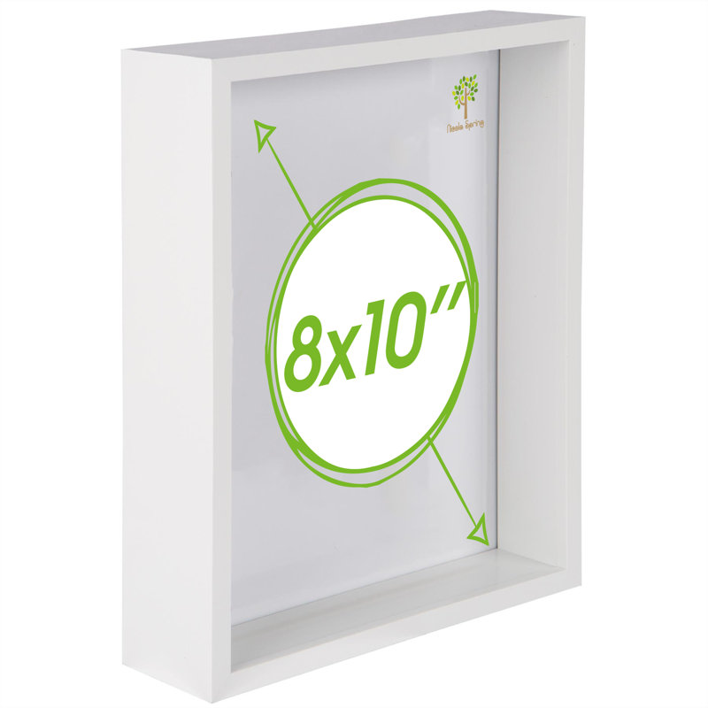 Nicola Spring - 3D Deep Box Photo Frame, 26.5cm H x 21.5cm W x 6cm D, White