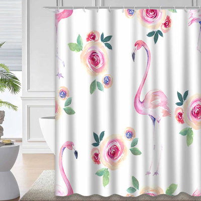 Aquarelle florale, flamant rose, dessin artistique, toile d'oiseau chic avec 12 crochets