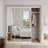 Aluminum Frame 1 Lite Tempered Mirrored Sliding Closet Doors with Installation Hardware Kit-92268632