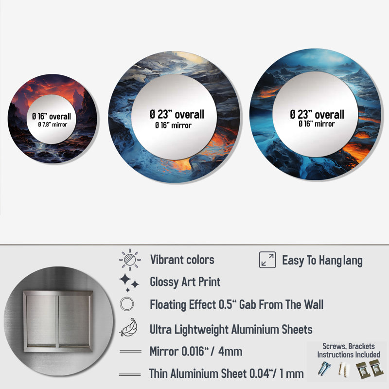 Alea Metal Round Mirror
