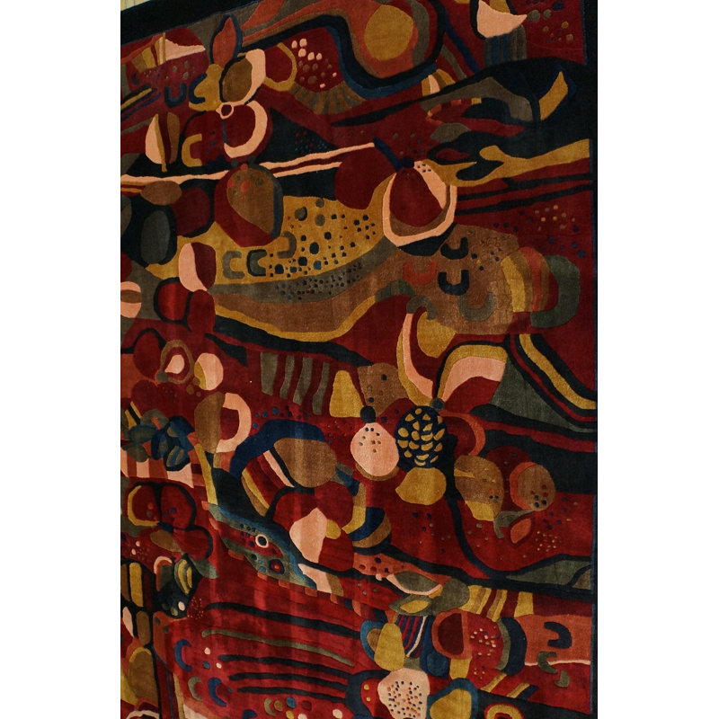 Tapis rétro en soie rétro Mid-Century
