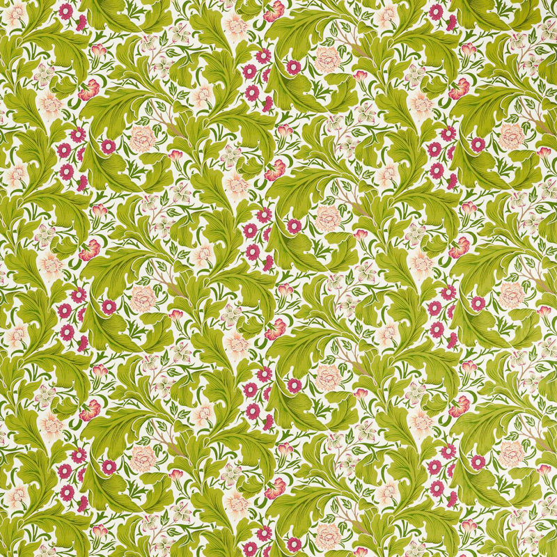 Bedford Park Leicester Fabric, Sour Green/Plum