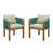 Natural Beige Cushion/Green Rope+Teak Frame