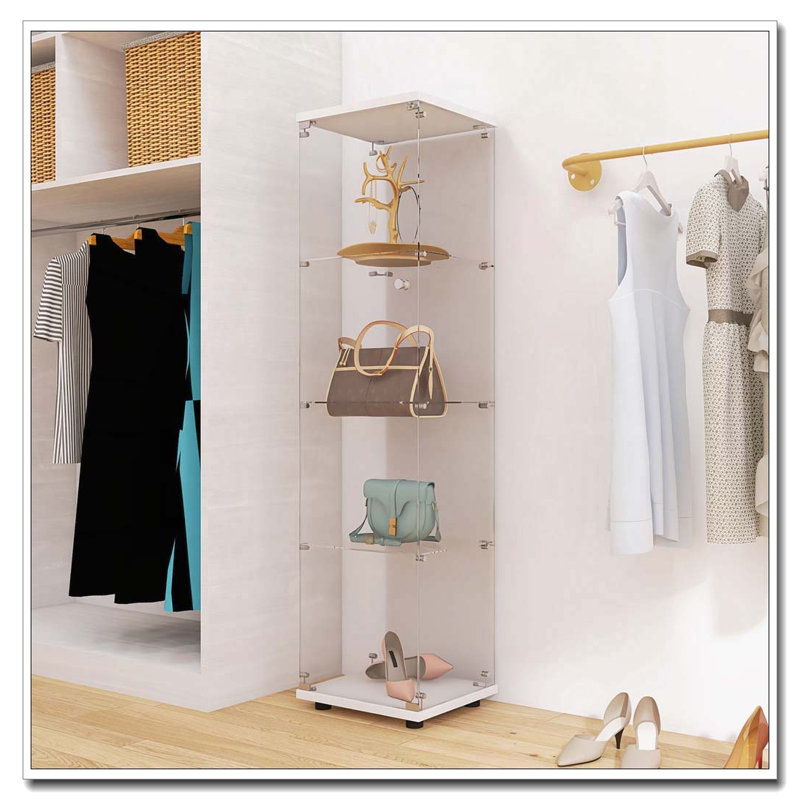 Armoire en verre à 4 tablettes avec une porte