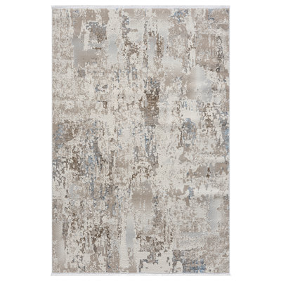 Taige Collection Beige/Blue Abstract Area Rug