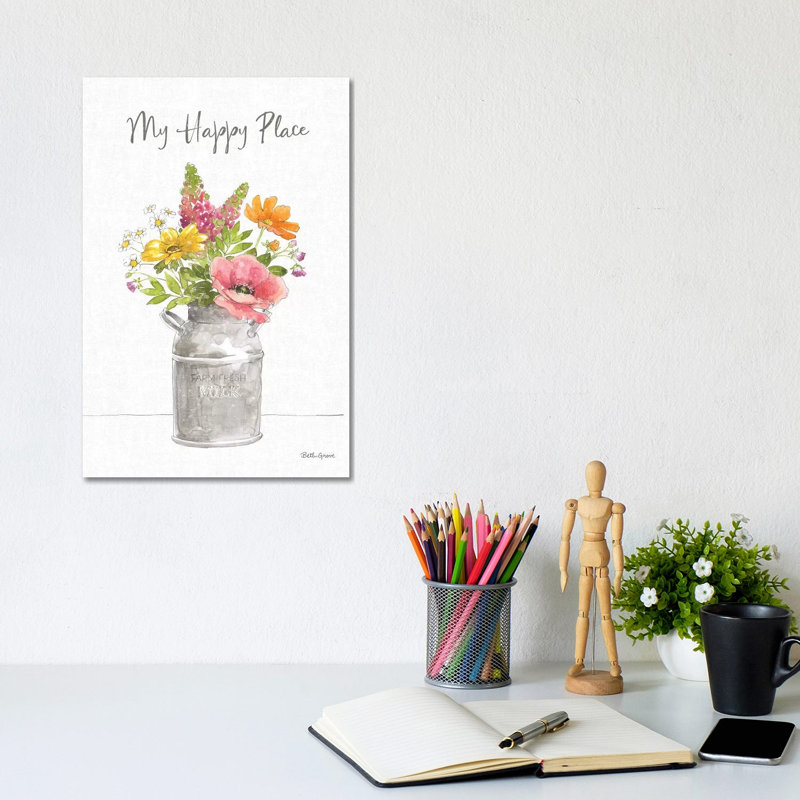 Farmhouse Floral VIII by Beth Grove - Wrapped Canvas Print, 20.32 cm H x 30.48 cm W