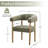 Upholstered Side Dining Armchair With Solid Wood Legs-1385477831