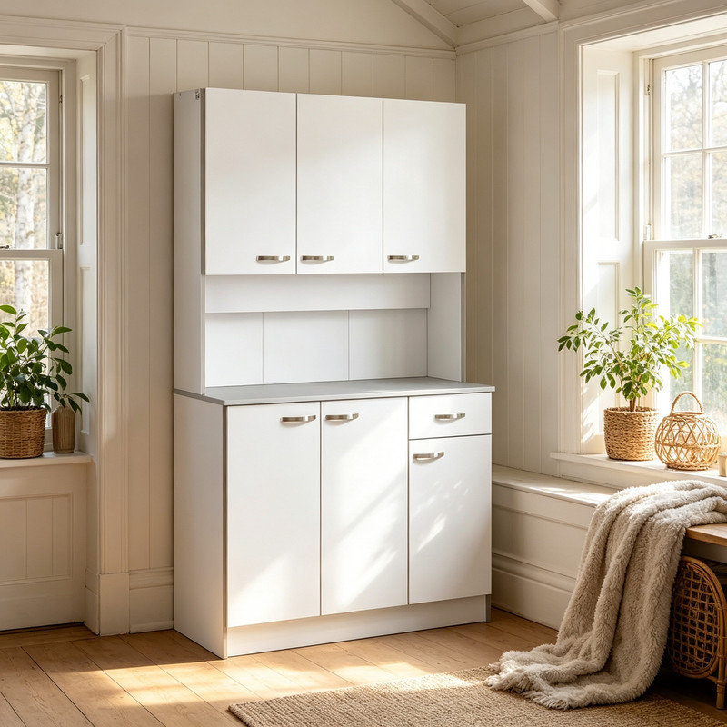 Engineered Wood 6 - Door Rectangle Accent Cabinet