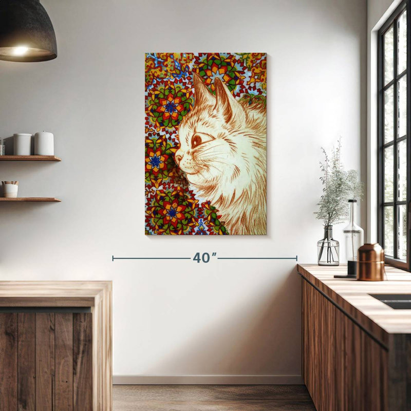 Brampt Cat With Flower Background, 39" H x 26" W