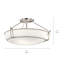 Plafonnier semi-encastré Horan à 4 lumières de 56 cm (22 pouces) en nickel brossé avec abat-jour en verre dépoli satiné-73497579
