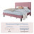 Modern Corduroy Upholstered Platform Bed Frame With Adjustable Headboard, Under Bed Storage, No Box Spring Required, Full Size,Queen Size,King Size,Multiple Colors-1039970793-1039970799