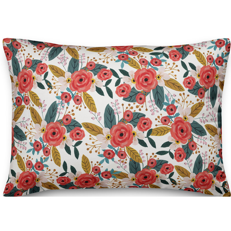 Blush Floral Throw Pillow