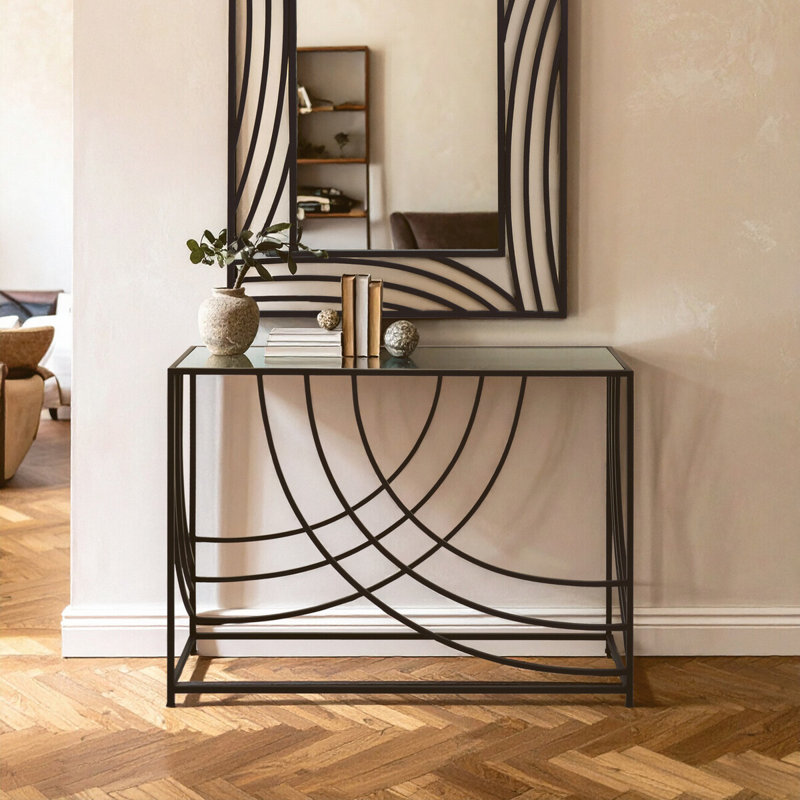 Hesham 101cm Glass Top Console Table
