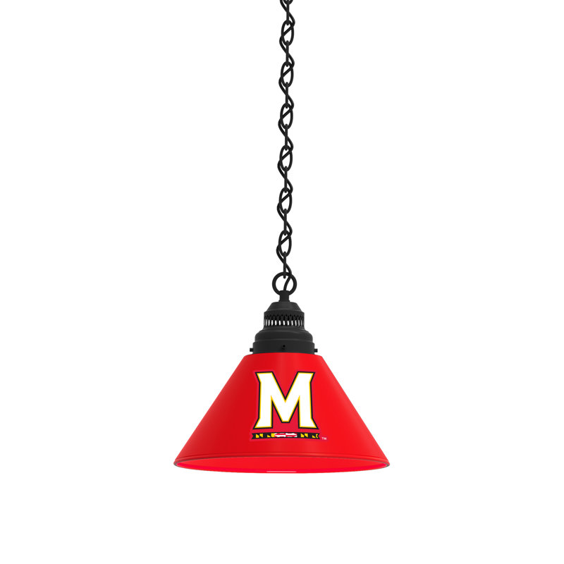 1 - Light Single Pendant, Black, Maryland Terrapins