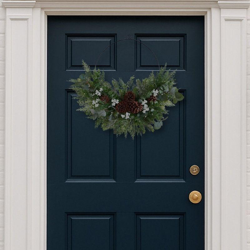 Pine, Eucalyptus, and Berries Metal Circlet Wreath