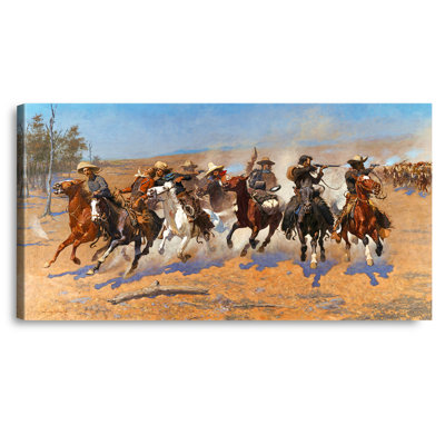 «A Dash for the Timber» par Frederic Remington, reproductions d'art classiques du monde, art encadré pour HomeDecor, cadre avec texture encadrée