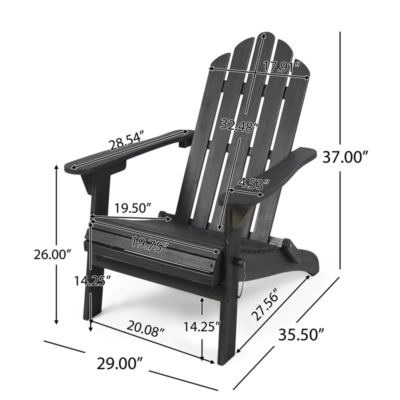 CHAISE ADIRONDack HOLLYWOOD PLIABLE, Dark Grey
