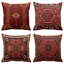 Ensemble de 4 housses de coussin géométriques Kilim, housses de coussin marocaines décoratives en ikat 18 po x 18 po pour canapé, canapé et salon (tribal rouge)