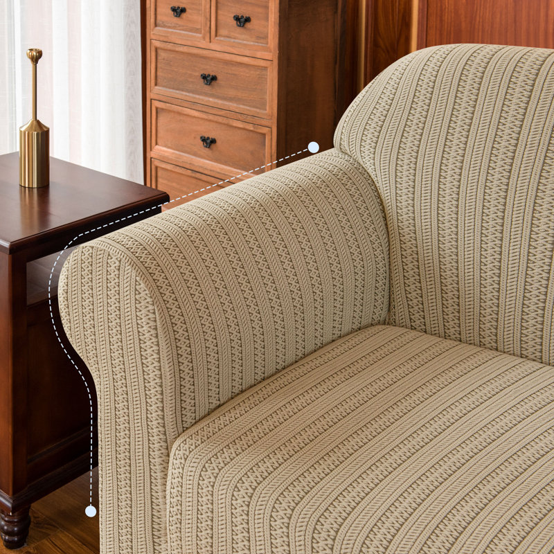 Box Cushion Armchair Slipcover, Beige