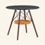 Table de salle à manger ronde, plateau en MDF thermoformé, pieds en bois massif, avec panier de rangement suspendu en osier. Une table basse décontractée, idéale pour 2 à 4 personnes.-809605693
