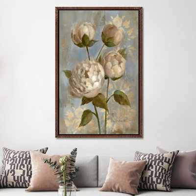 Peony On Soft Blue by Silvia Vassileva - Gallery-Wrapped Canvas Giclée on Canvas