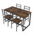 Five-piece set table and chair with backrest, industrial style, solid structure-1065907646-1065907644-1065907523