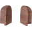 Crimson Archways Travertine Bookends, Red