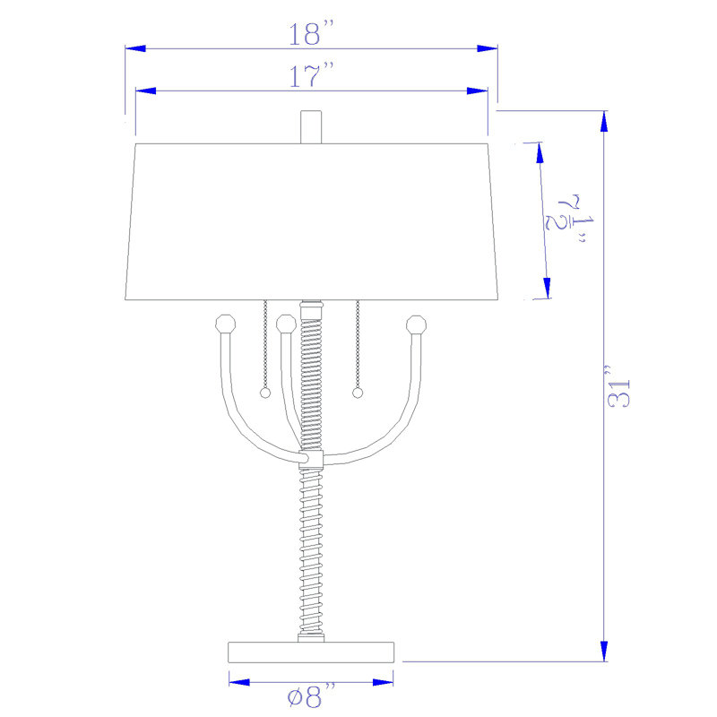 Lampe de table argentée 31 po Abrytha