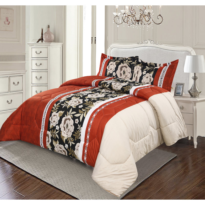 Merriwa Microfiber Floral Bedspread with Pillow Shams Included, 220 x 260cm Bedspread + 2 Shams