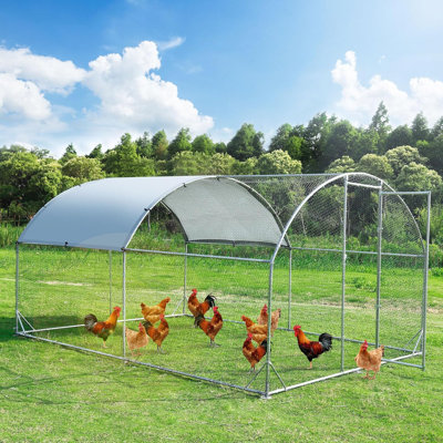 Large Dome Metal Poultry Coop With Galvanized Frame And UV-Resistant Cover