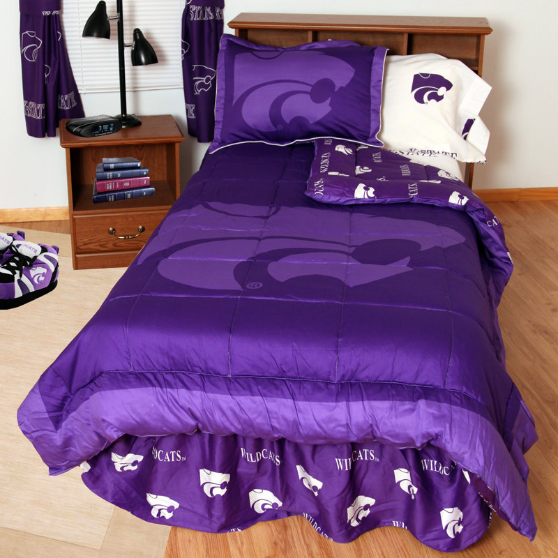 NCAA Sateen Comforter, King Comforter + 7 Additional Pieces, Kansas State