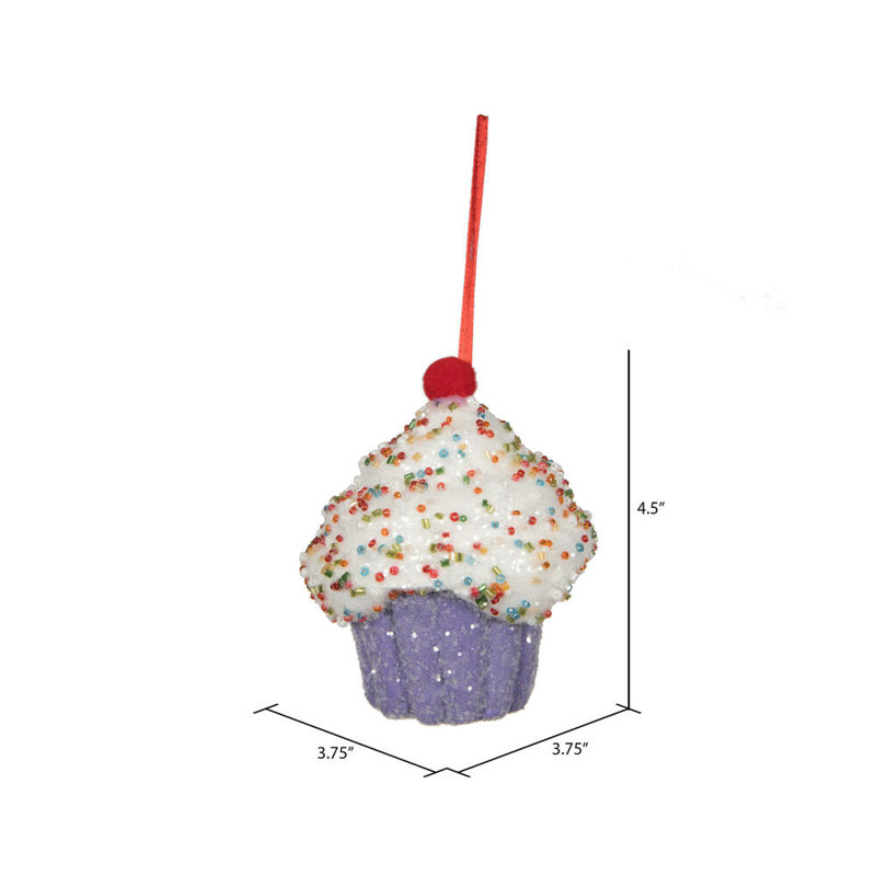 Ornement boule de petit gâteau Frann, Mauve
