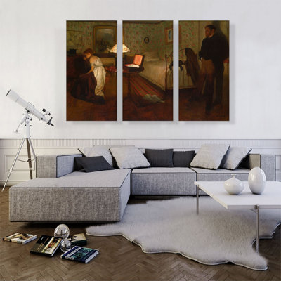 "Interior 1869" par Edgar Degas, peinture sur toile tendue 3 pièces