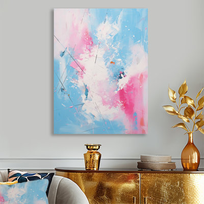 Nuage blanc bleu ciel Miami - art mural abstrait salon