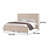 Rozie Queen Bed With Panel Style Headboard, Light Oak Brown Solid Wood