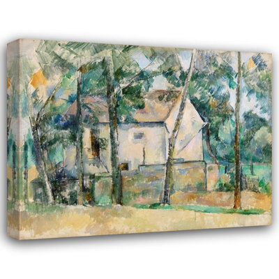 «Red Barrel Studio® Cezanne, Paul», art sur toile tendue sous le titre: Maison et arbres
