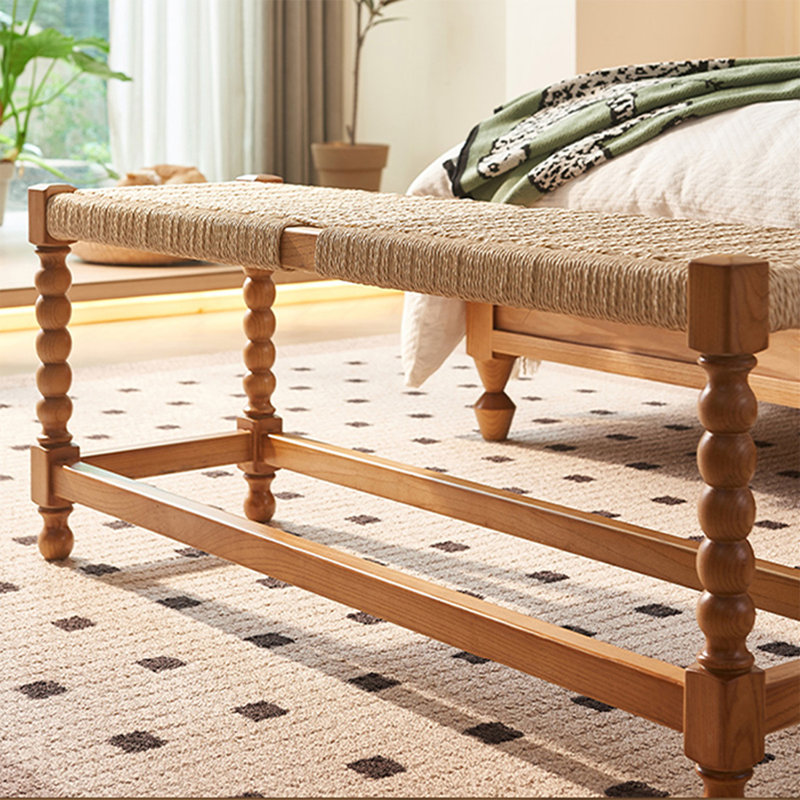 Banc en bois de lin beige brun