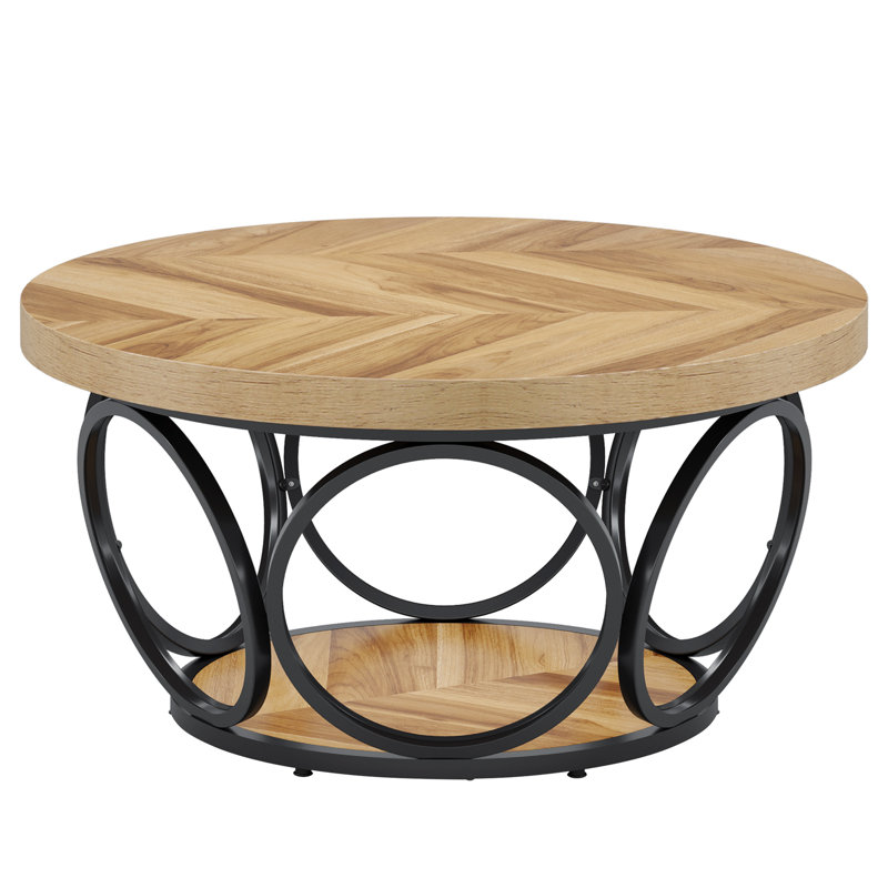 Frame Coffee Table with Storage, Oak