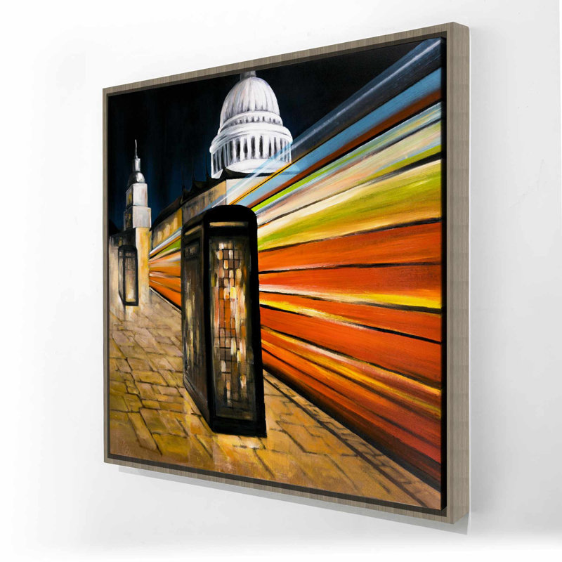 Fast London Bus - Contemporary Framed Canvas for Home Decor