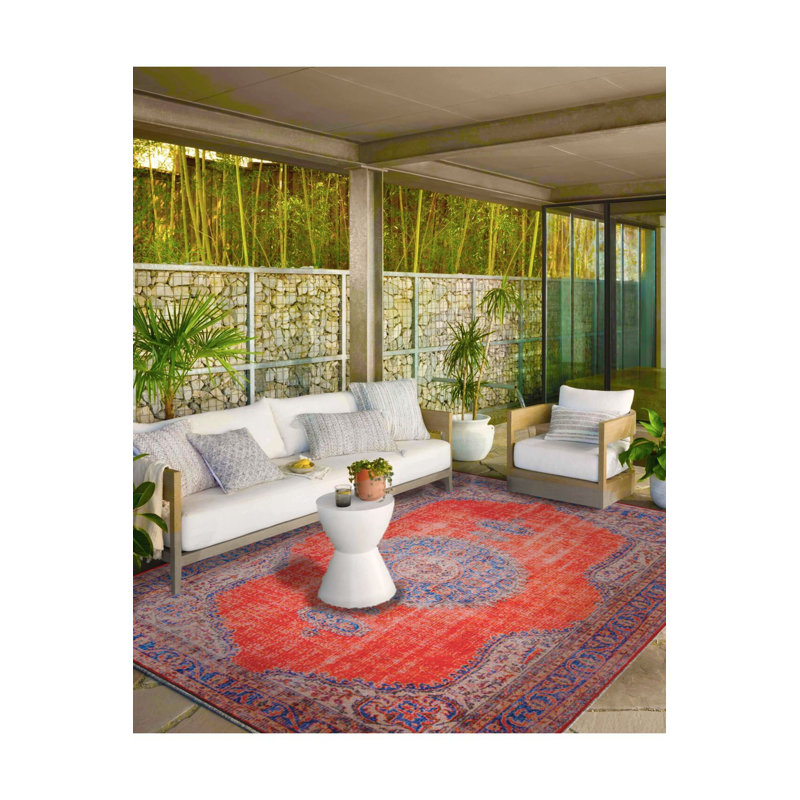 Washable Traditional Themed Colorful Decorative Area Rug, Square 3'11" Rug Pad Included
