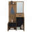 Parker 75" Tall Mirrored Tree Hall With Hangers, Three Shelves, Two Cabinets, One Drawer, Entry Way, Console Table, Living Room Light Oak