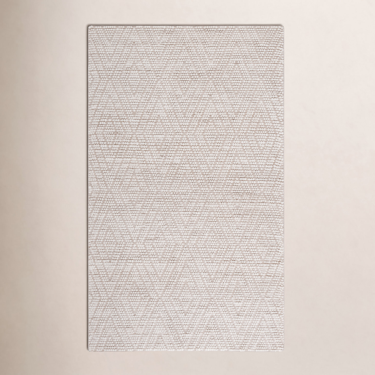 Elle Ivory Hand-Woven Geometric Rug, Rectangle 5' x 8'