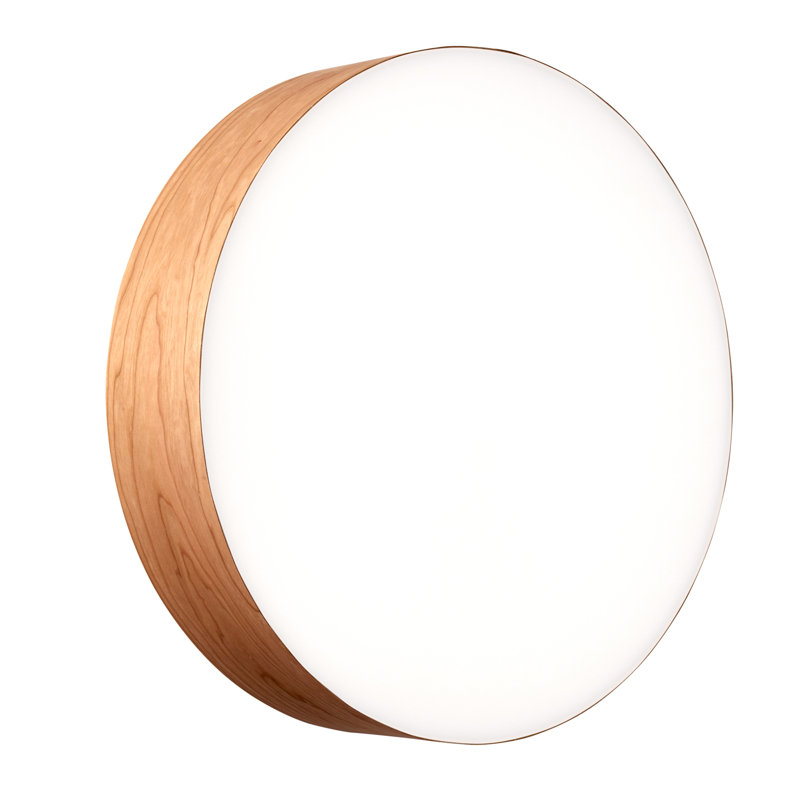 Gea 1 - Light Flush Mounted Sconce, Natural Cherry, 16.5" H x 16.5" W x 3.9" D, GX53