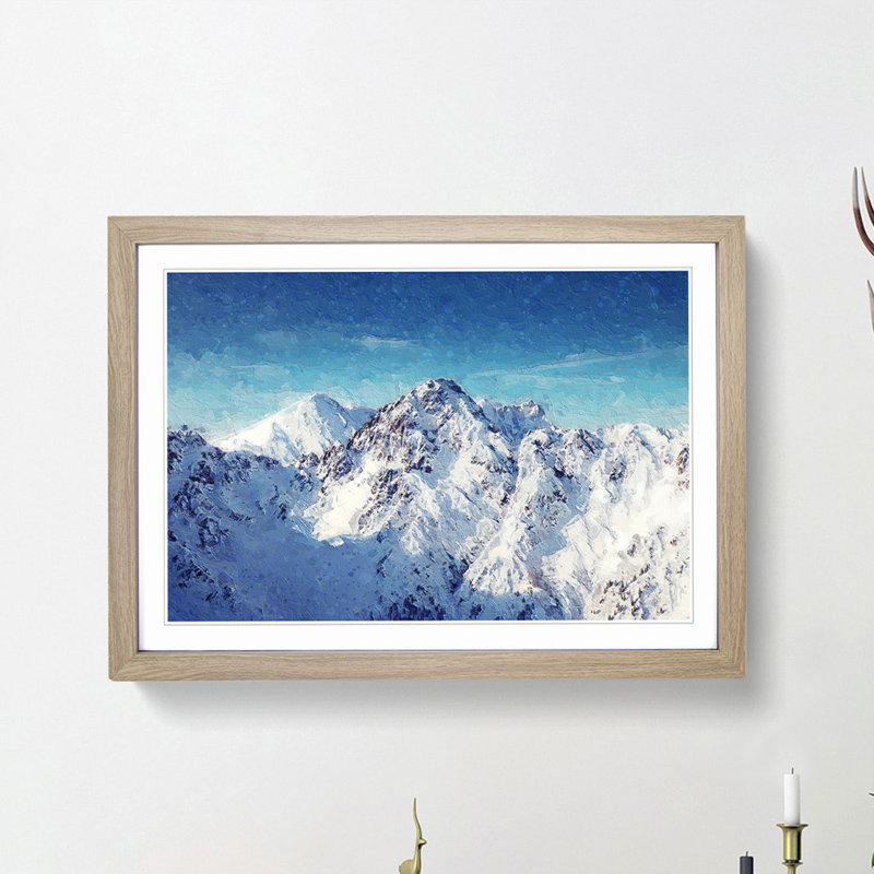 The Alps in Austria - Picture Frame Painting Print, Oak Framed, 27cm H x 36cm W x 2cm D
