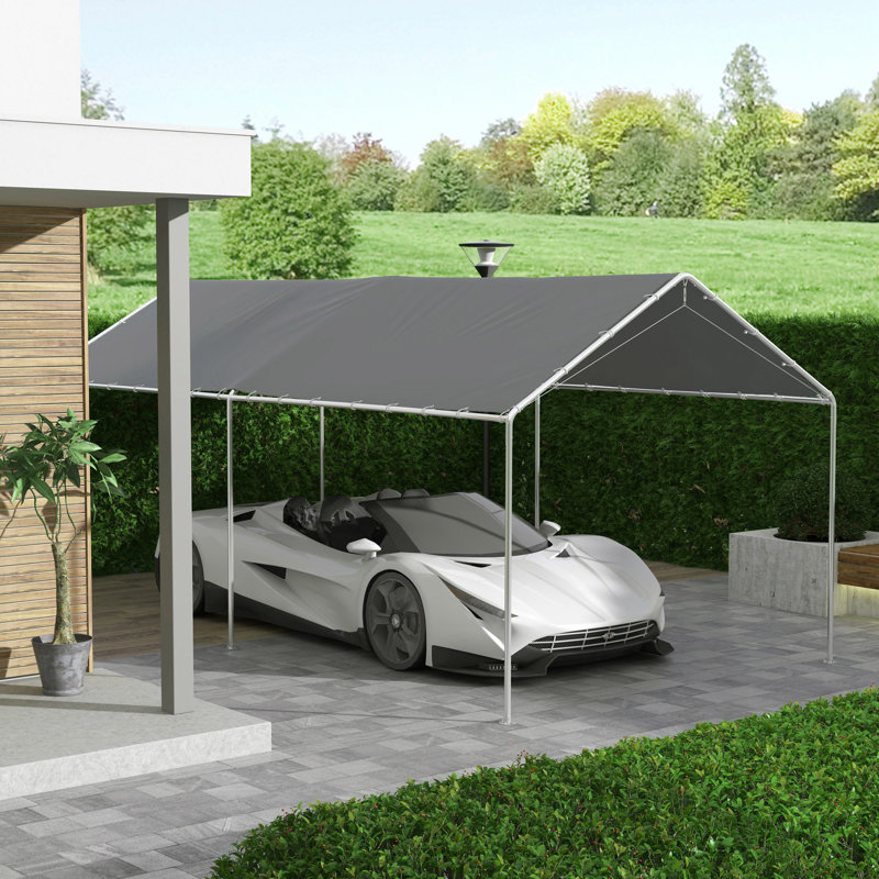 Housse pour auvent de remplacement pour abri d'auto 10 'x 20' Outsunny, Gris