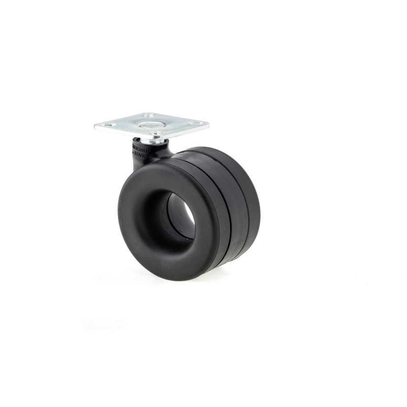 Moebius Casters By Starck, Swivel Without Brake, With Plate, White, Black