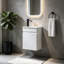 Meuble-lavabo flottant blanc 17,3 po avec porte à fermeture douce