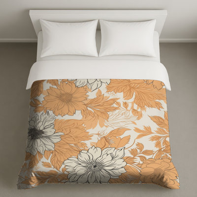 Housses de couette orange et beige