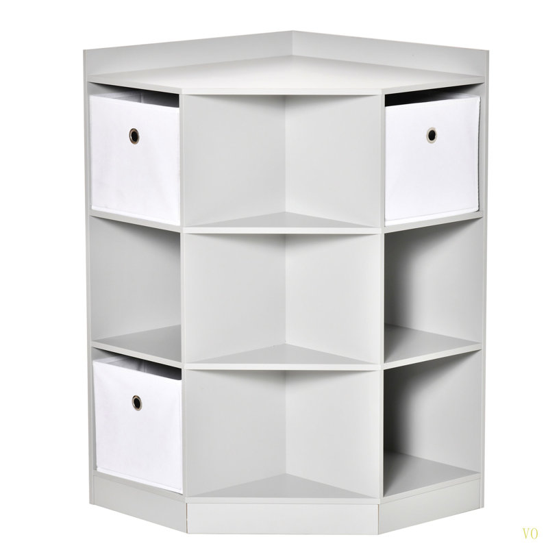 Armoire de coin pour enfants, organisateur de rangement pour jouets Cubby, bibliothèque avec trois paniers pour salle de jeux, chambre à coucher, salon