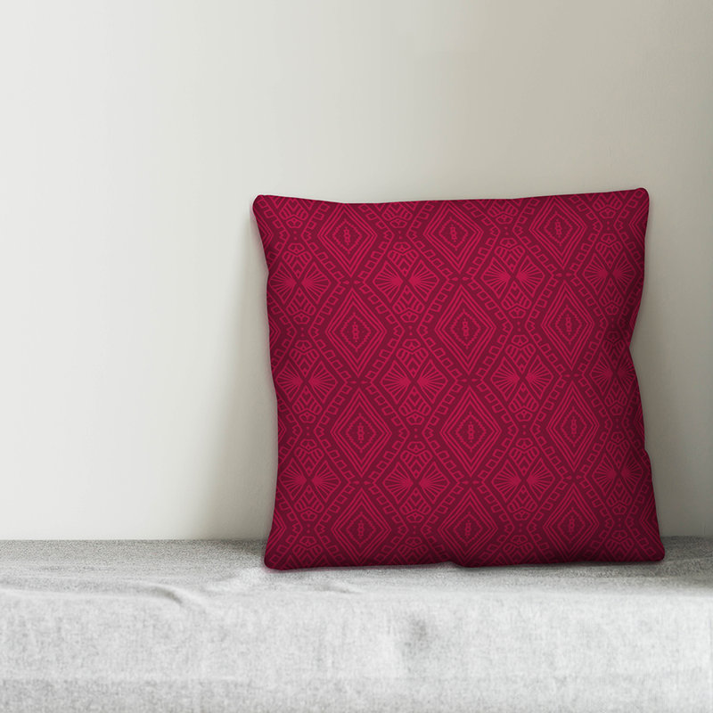  Housse de coussin carré et insert, 16 po x 1 po, Rouge